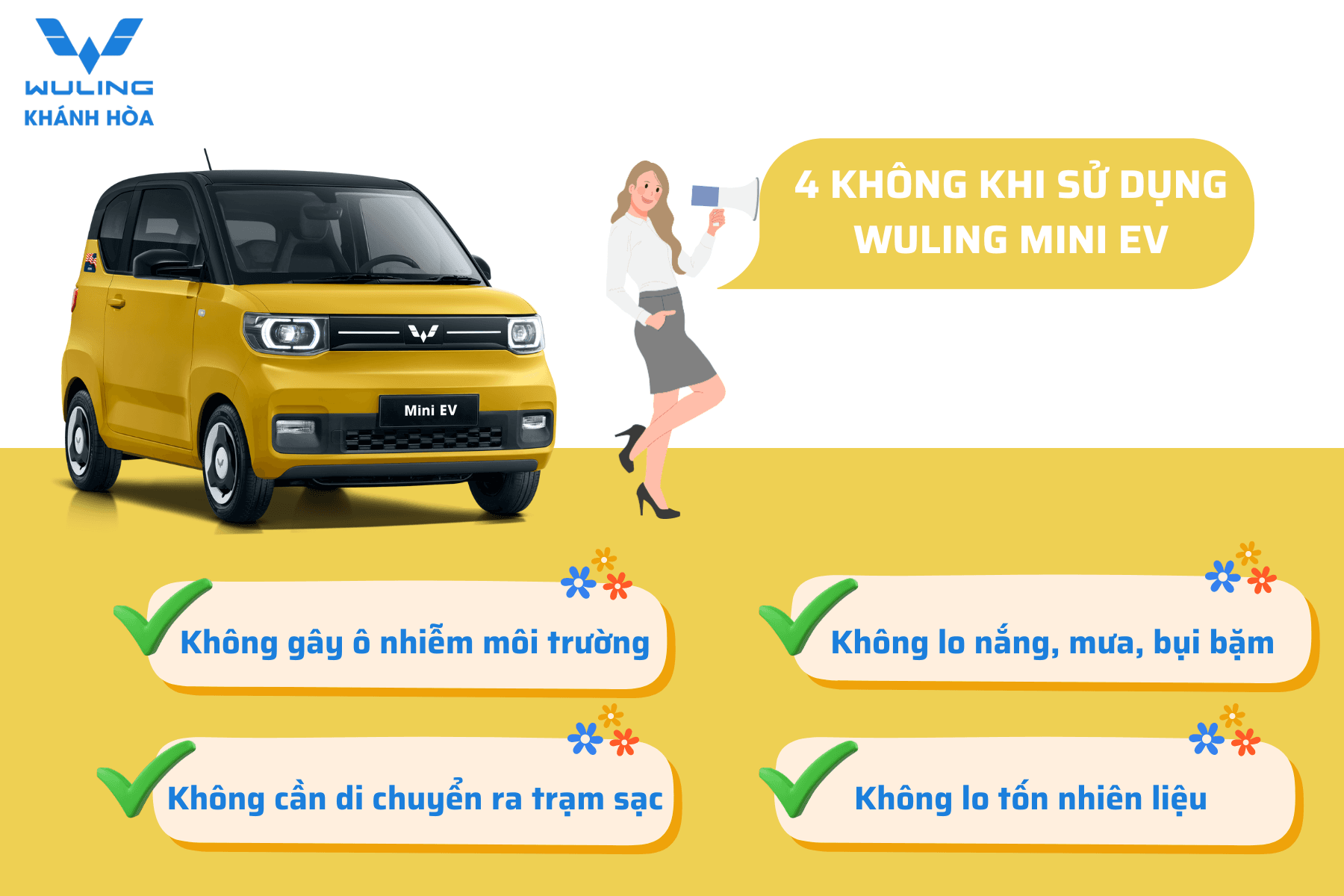 BIẾT GÌ CHƯA? 4 CÁI "KHÔNG" KHI SỞ HỮU MỘT CHIẾC XE ĐIỆN WULING MINI EV